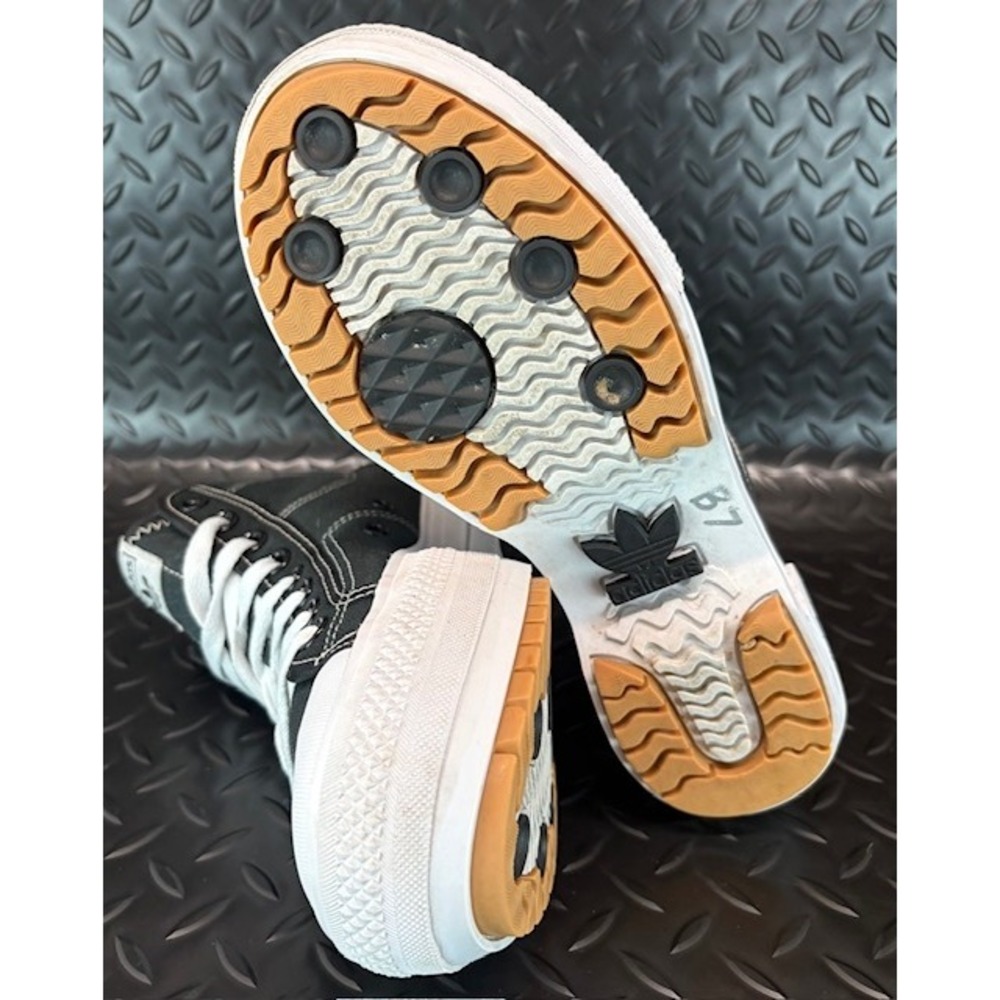 Adidas Nizza Trek Adilette Platform Womens black canvas sneakers size 8.5 - Picture 7 of 8